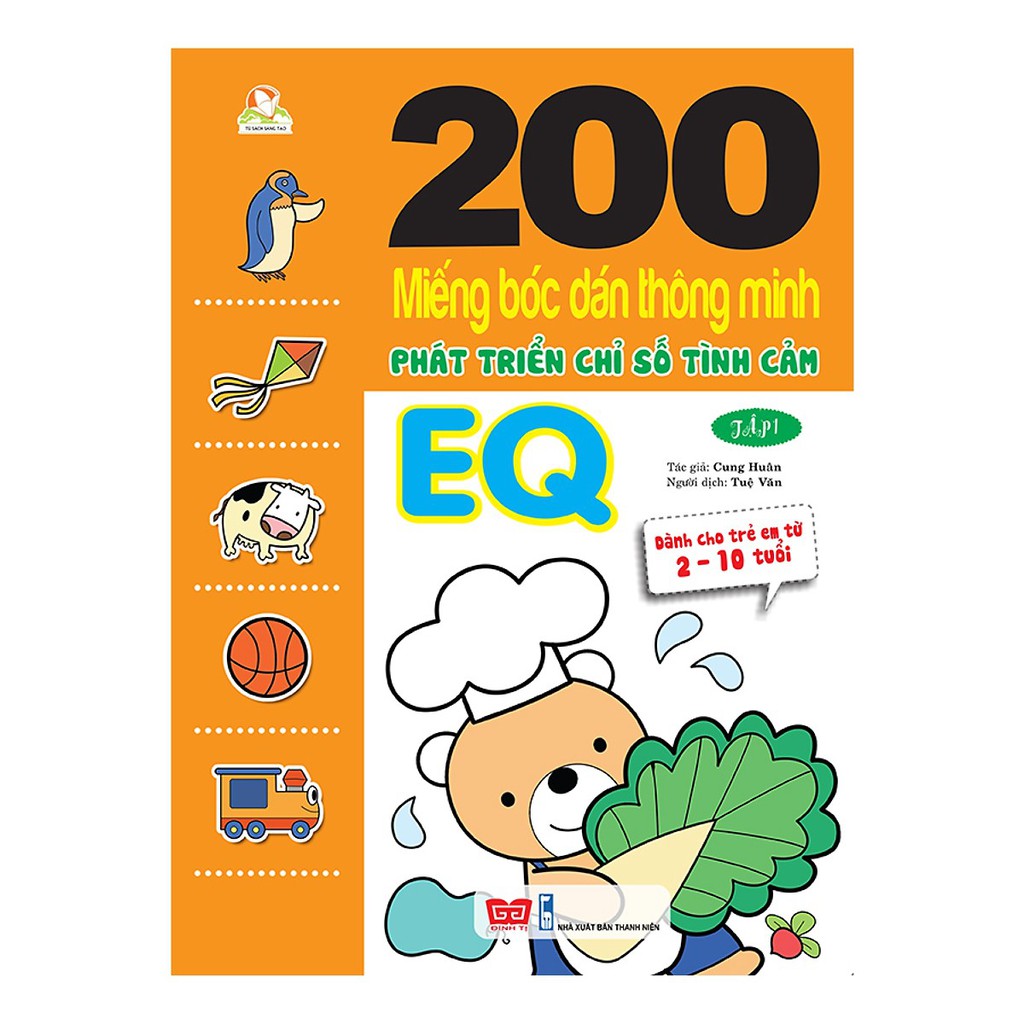 Sách - 200 miếng bóc dán thông minh phát triển chỉ số Tình cảm EQ tập 1(Dành cho trẻ 2-10 tuổi)