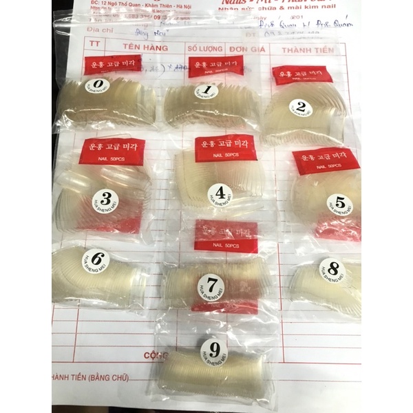 Móng lẻ size 0,1,2,3,4,5,6,7,8,9 làm nail có móng úp và nối chọn tại đây