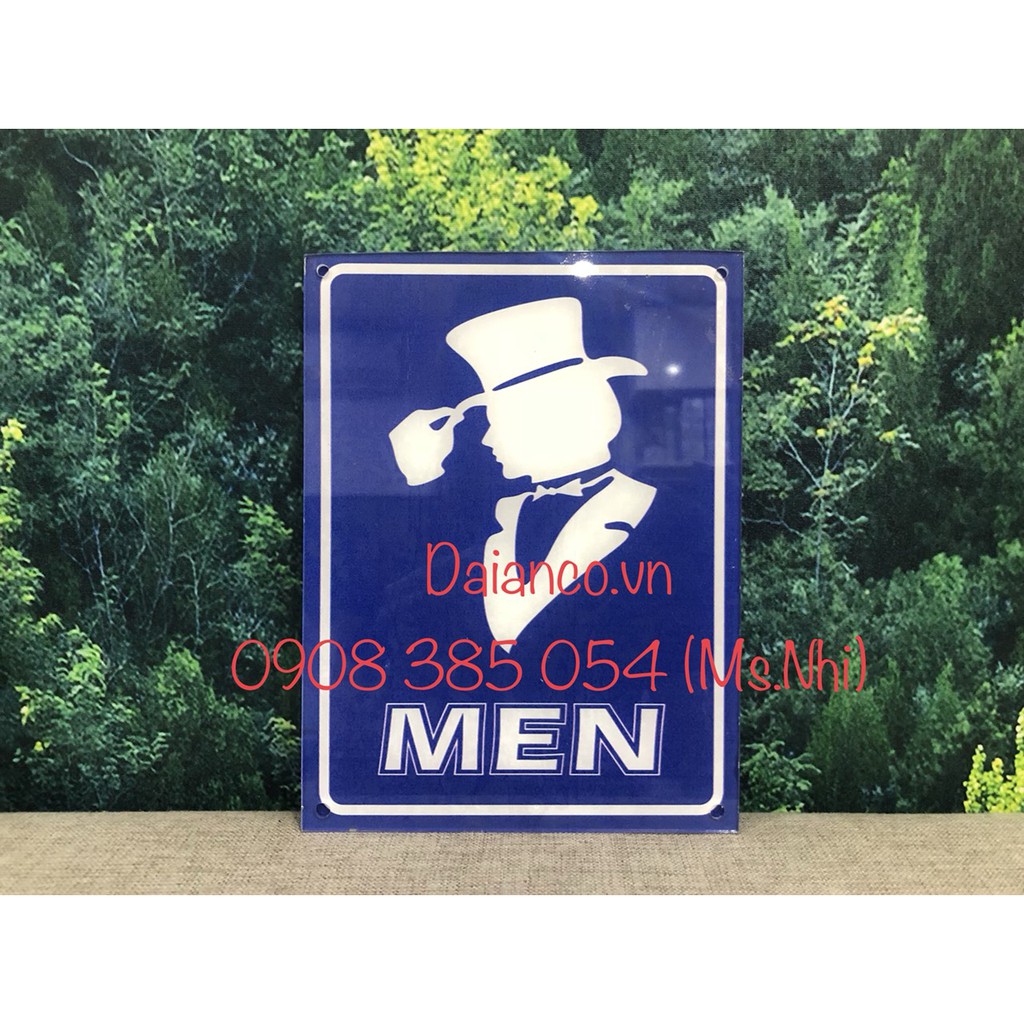 Combo 2 Bảng WC nhà vệ sinh nam nữ riêng biệt- Chất liệu Mica (15x20cm)- Hình thật, hàng sẵn