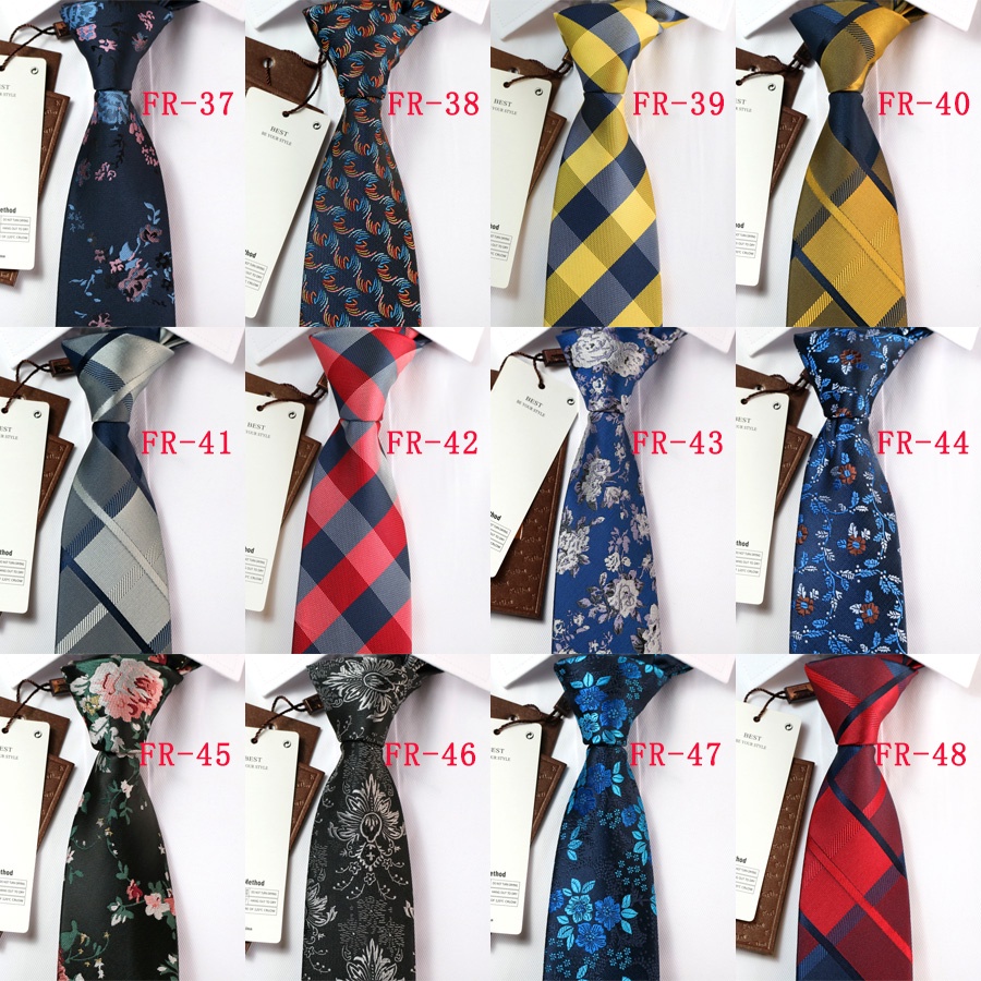 Cà Vạt Nam Bản Rộng 7CM Họa Tiết Hoa Văn