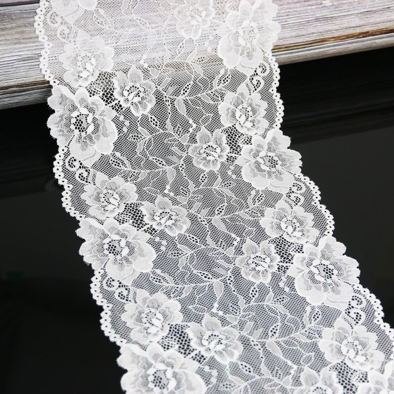 Cuộn Dây Ren Ruy Băng Màu Trắng Rộng 17cm Dài 3m Chất Lượng Tốt Dùng Làm Đồ Lót