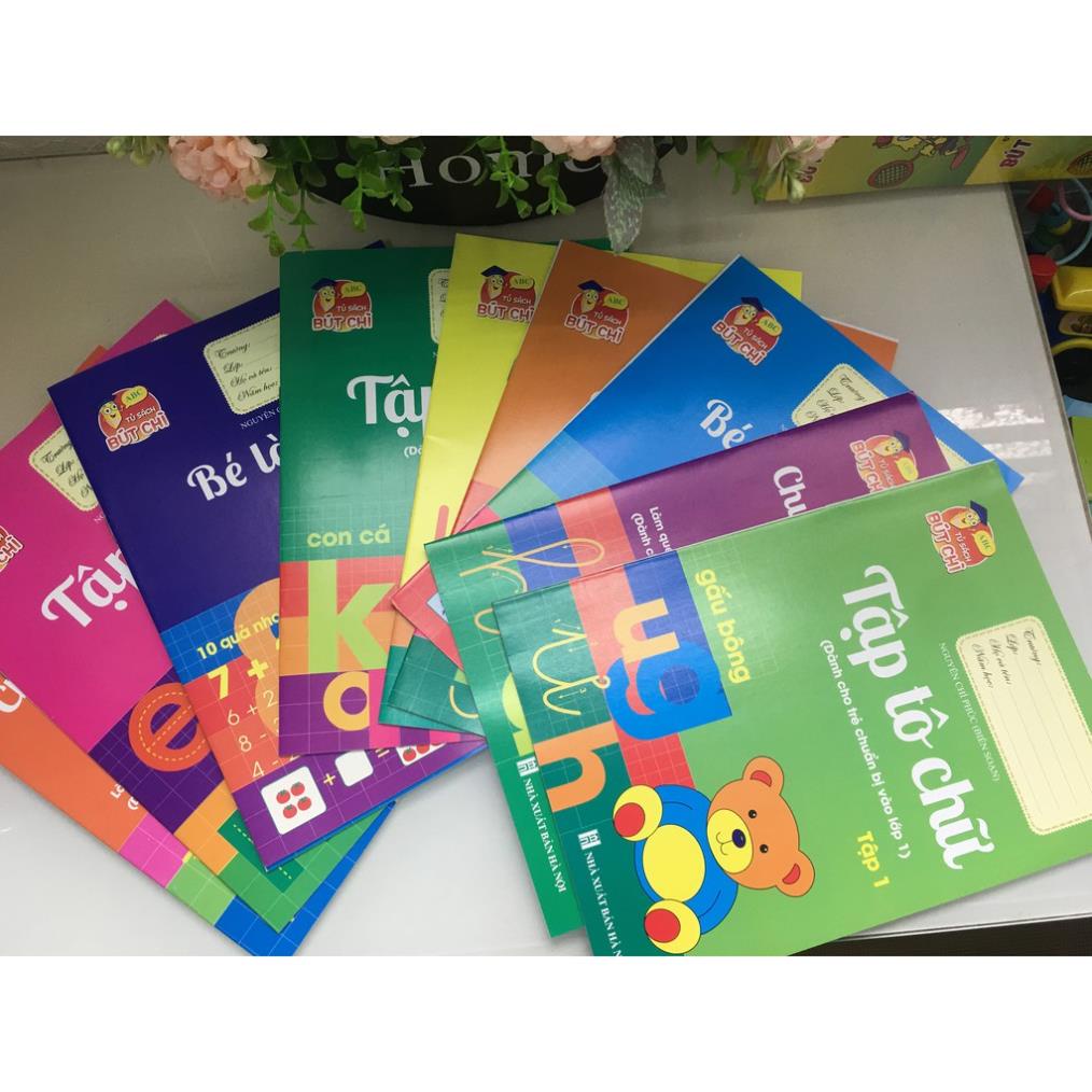 Combo 10 Quyển Tô Chữ, Tô Số, Tô Nét Cơ Bản, Làm Quen Với Toán, Tô Màu