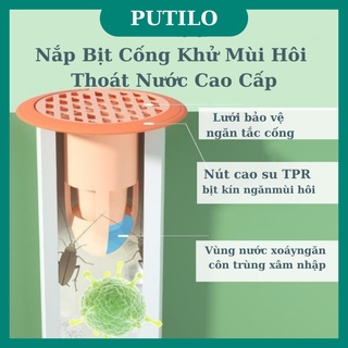 Bịt cống chặn mùi hôi cống Bộ Nắp Ga Thoát Sàn Ngăn Mùi Hôi Cao Cấp Phễu thoát sàn Chặn côn trùng lỗ thoát nước