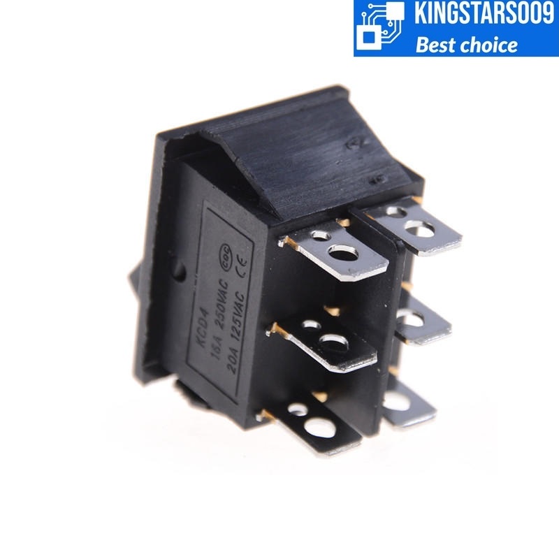 Công tắc rocker KCD4 6 chấu 16A 250V, công tắc nguồn ampli