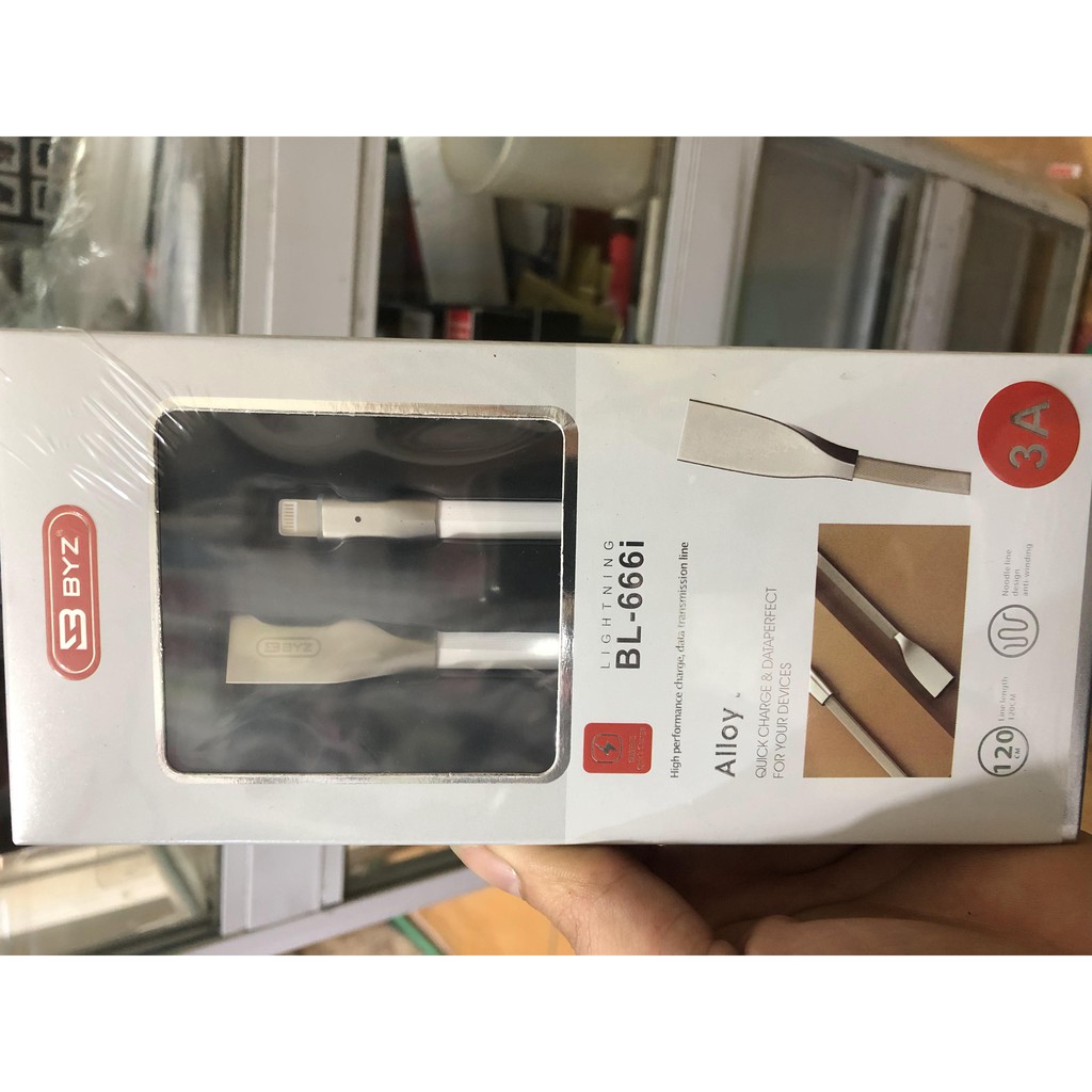 Cáp sạc BYZ BL 666, Lightning dành cho iphone 5/6/7/8/X. Có đèn