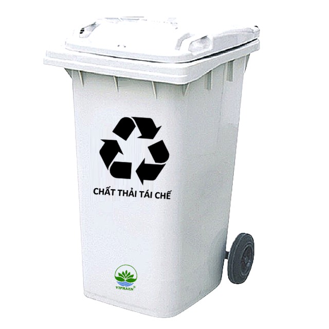 Thùng rác y tế (dán nhãn phân loại rác lây nhiễm, nguy hại, thông thường, tái chế,thùng rác nhưa nắp kín 120lít Viphaen