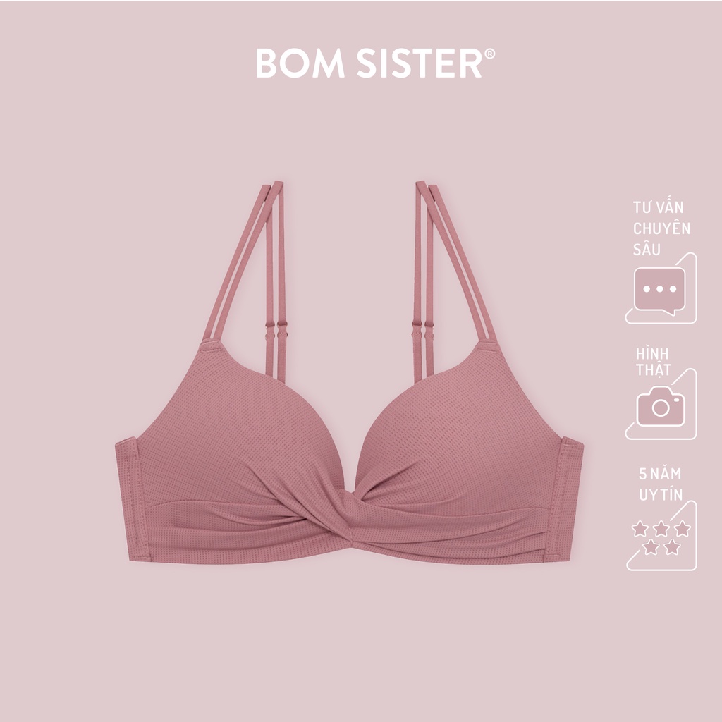 Áo lót mút mỏng thun lạnh thông hơi không gọng thoải mái dây áo liền siêu nâng BOM SISTER A1420