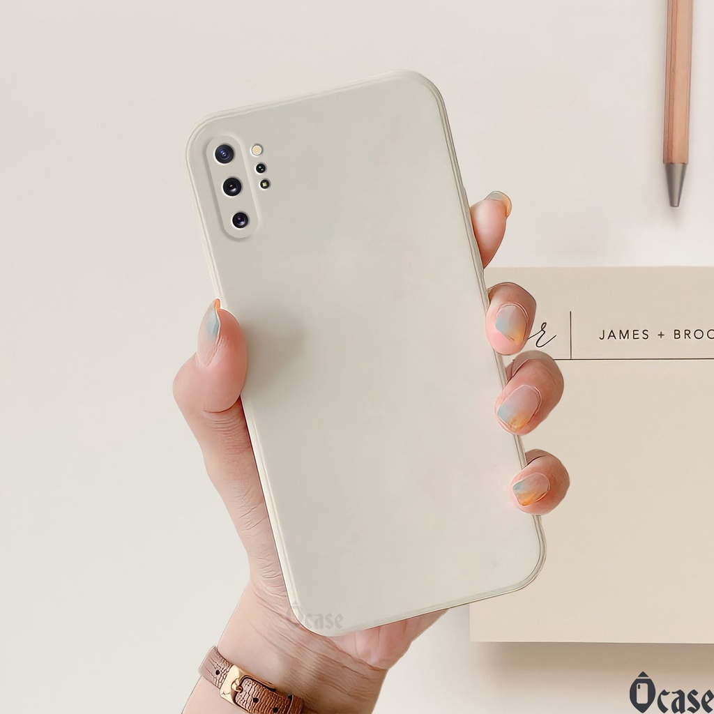 Ốp lưng Samsung Note 10 / Note 10 Plus in hình gấu cạnh viền vuông có bảo vệ camera