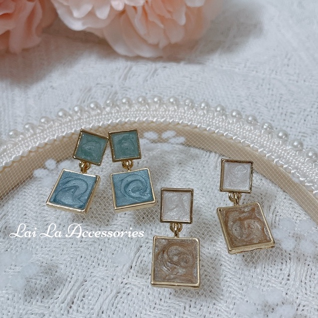 Bông tai kiểu dáng mới lạ phong cách Retro, Khuyên tai thiết kế bắt mắt thời thượng Hàn Quốc Lại La