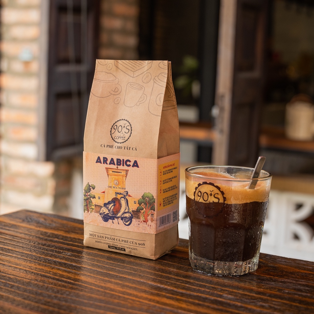 Túi 250Gr Cà Phê Arabica Gu Đắng Nhẹ Chua Thanh Hậu Vị Ngọt Nguyên Chất Rang Mộc |100% Cà Phê Sạch| 90S Coffee Vietnam