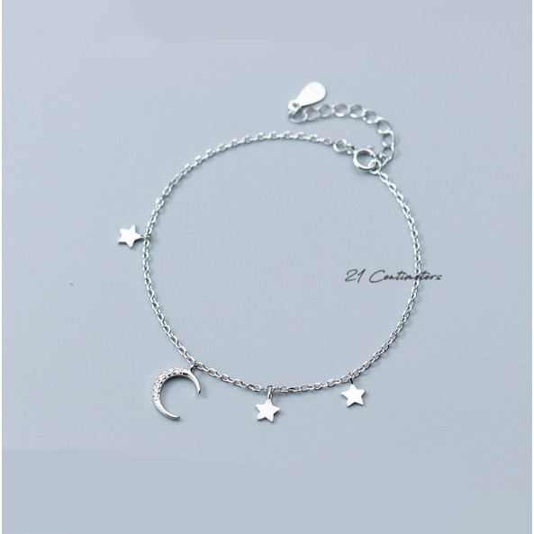 Lắc tay bạc 21 Centimeters Moon star Trang sức bạc Tiệm bạc 21 Centimeters