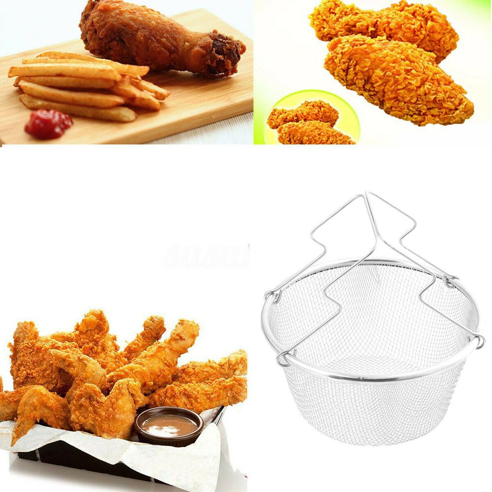 YIYU Rổ Chiên Khoai Tây Bằng Thép Không Gỉ Có Tay Cầm Nhiều Màu Tiện Dụng