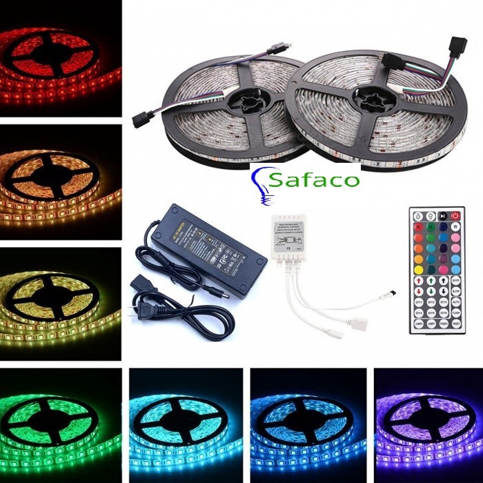 Combo Bộ 10m LED DÂY DÁN TOP TOP ĐỔI 7 MÀU RGB 5050 RGB Chống nước - Phủ Silicone ( DÙNG CHO TOPTOP - 44 PHÍM))