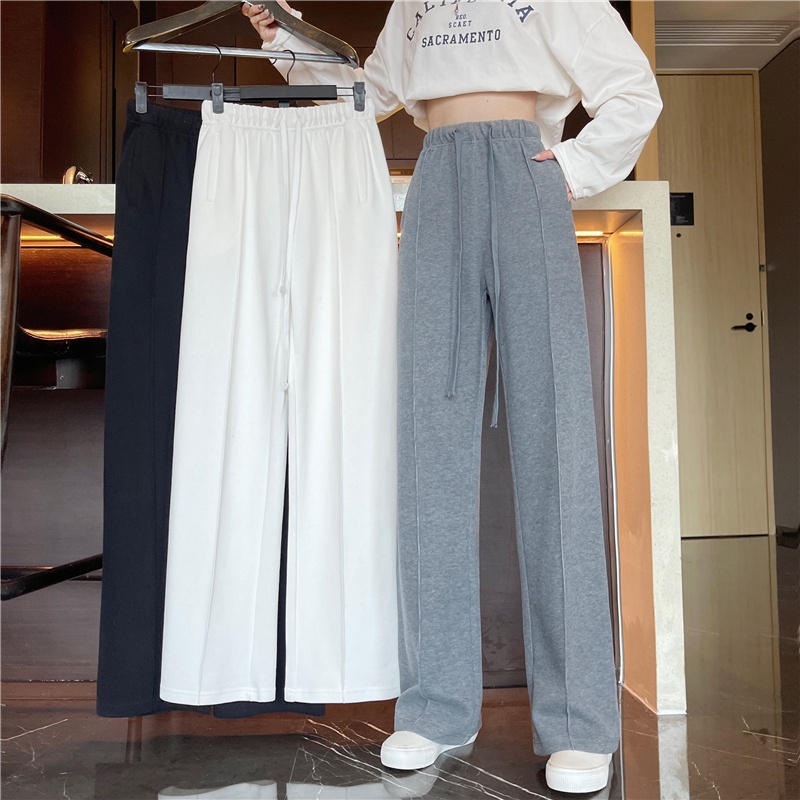 Quần Dài Nữ Ống Rộng Thời Trang Phong Cách Hàn Quốc