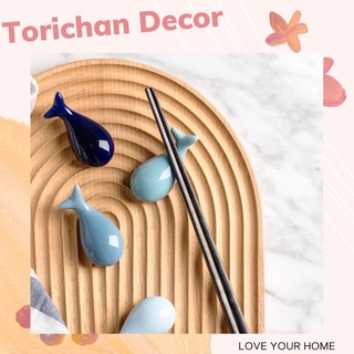 Bộ gác đũa cá voi 4 màu xanh biển 🐳