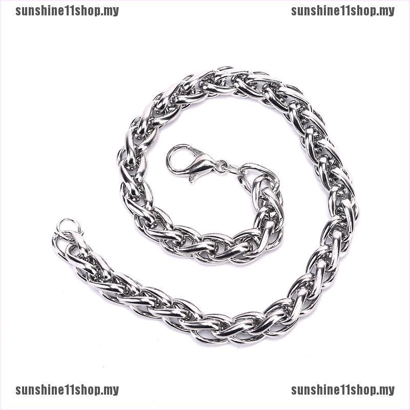 Silver Men 's Stainless Steel Chain Bracelet Bangle Jewelry Punk