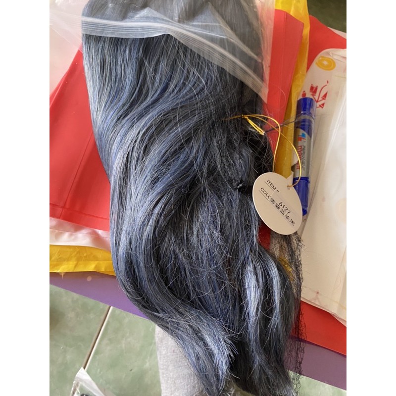 tóc giả cao cấp ❤️freeship 50k❤️ tóc giả xù xanh+ tặng lưới chùm tóc