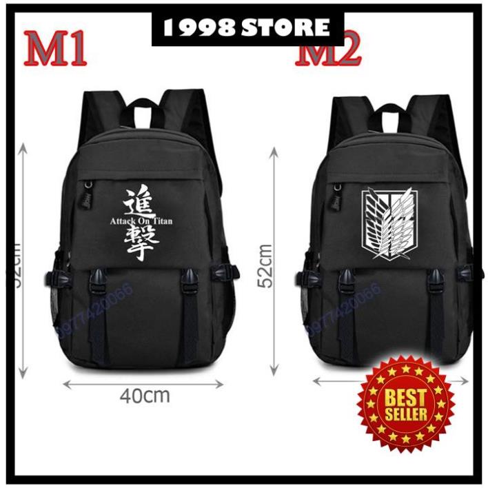 cặp ATTACK ON TITAN, áo balo đội trinh sát trong ATTACK ON TITAN phản quang-may 3 lớp 4 ngăn ( có ngăn đựng laptop)