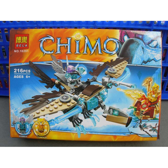 Đồ chơi lắp ráp Bela 10291 Chima Chim ưng băng chiến đấu với Báo lửa xếp mô hình minifigures non lego Chimo