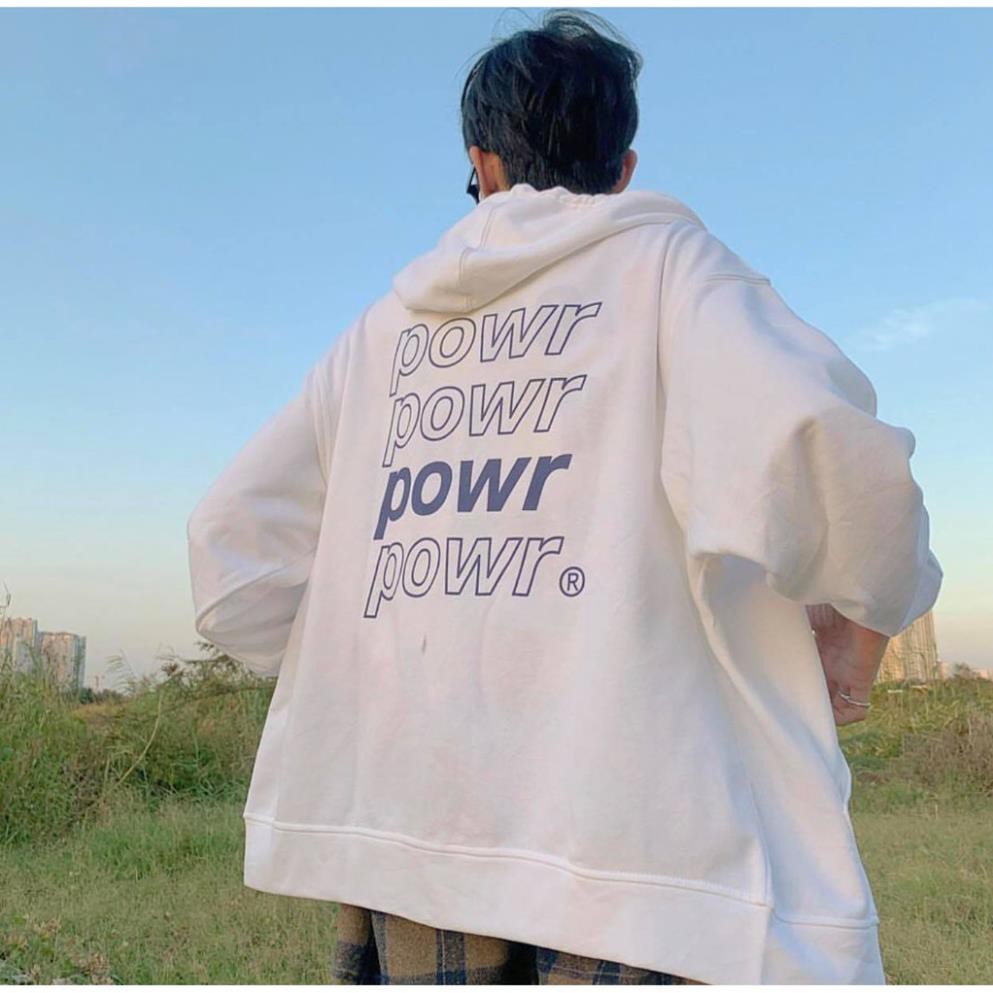 áo khoác hoodie POW UNISEX trắngggg [HÀNG BAO ĐẸP] | BigBuy360 - bigbuy360.vn