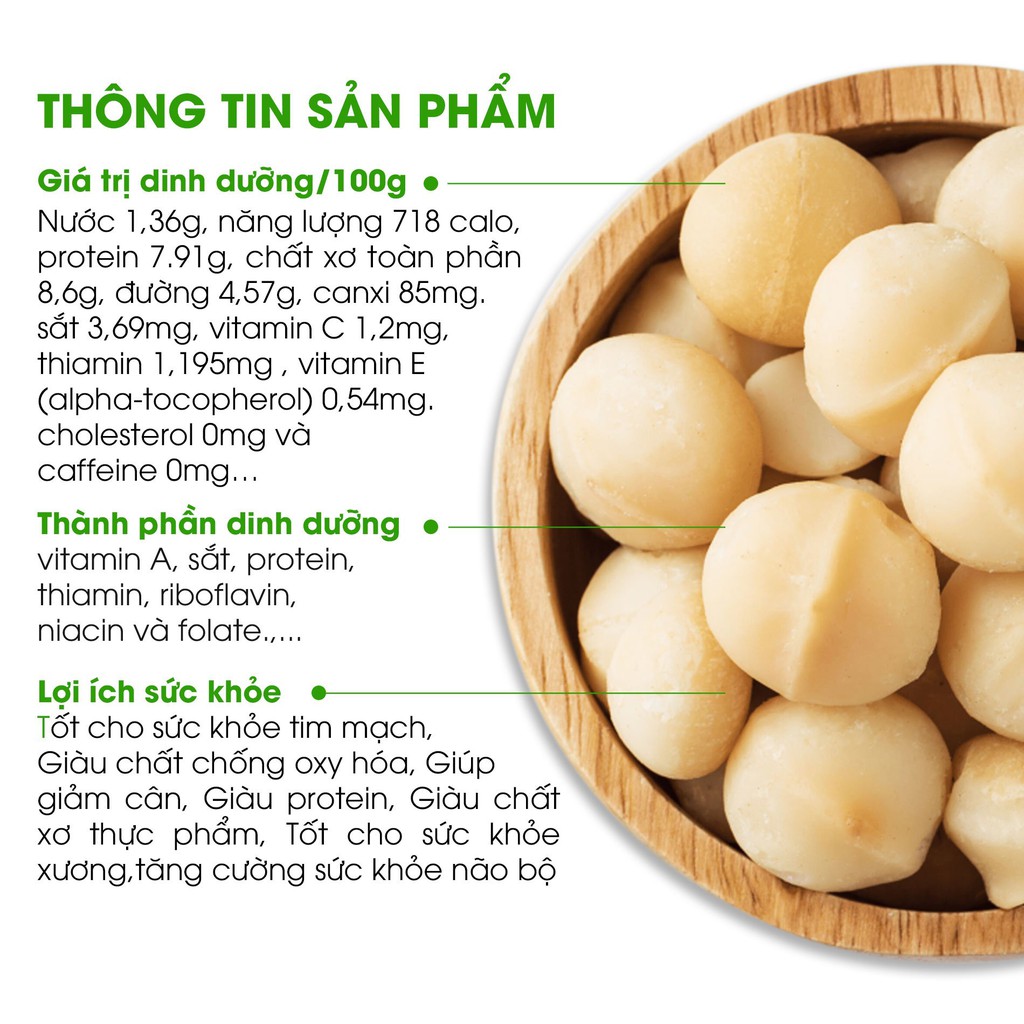 MACCA bóc vỏ sấy dinh dưỡng cao giòn - bùi - tự nhiên ĂN VẶT HEALTHY/ĂN VẶT MẸ BẦU/ĂN KIÊNG/EAT CLEAN/KETO/ DAS/LOW CARB