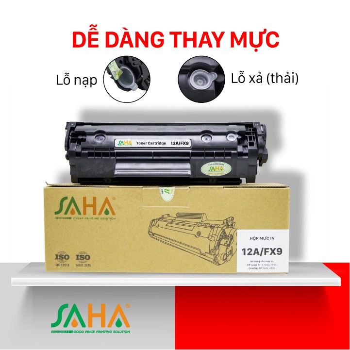 Hộp mực 12A/FX9 - HP & Canon / Canon 2900, 3000 (CRG-303) / HP 3055, M1005MFP, M1319MFP- SAHA (CÓ HỘP)