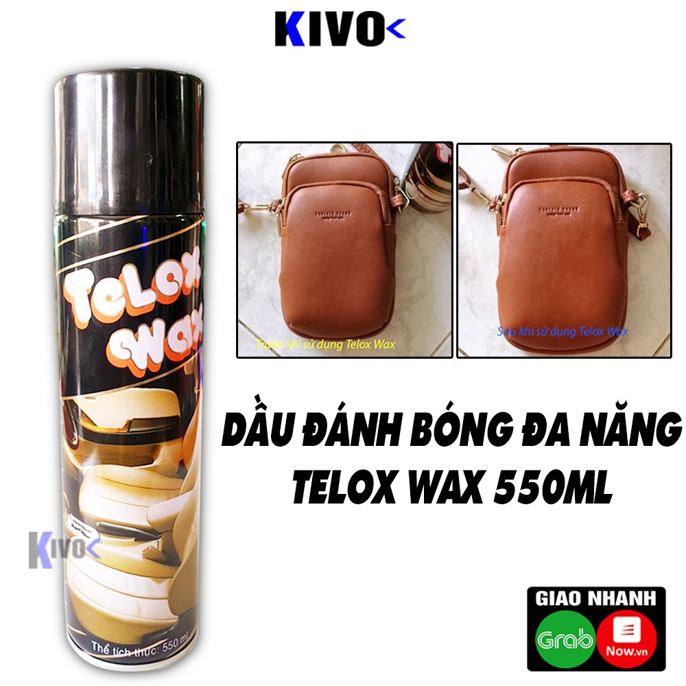 Chai Xịt Bóng Xe Telox Wax 550Ml - Dầu Bóng Xe Máy / Oto - Bình Xịt Bóng Đồ Gỗ , Đồ Da  , Lốp Xe,... - Kivo