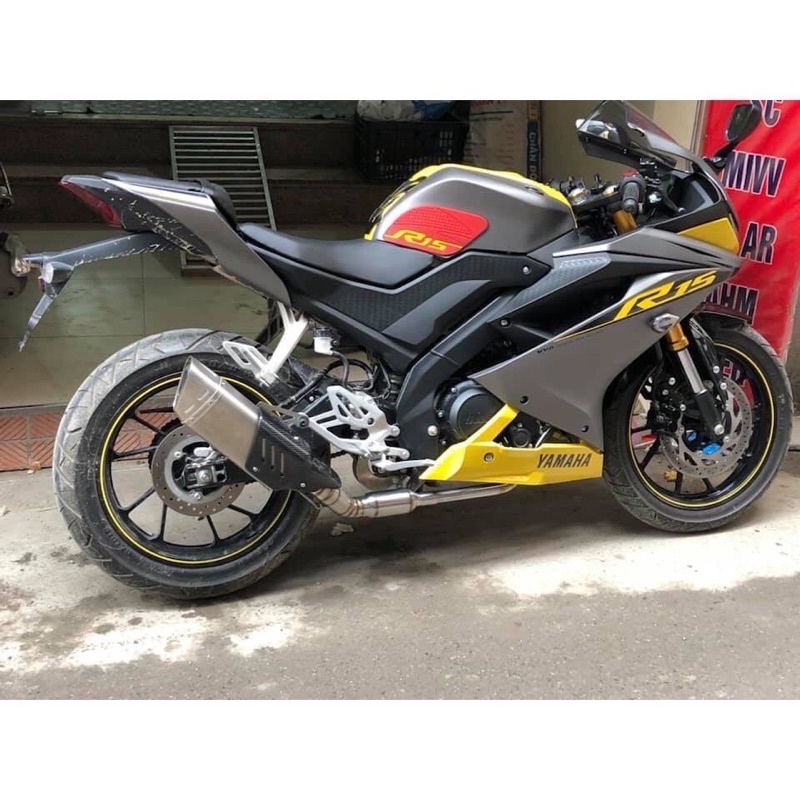 Pô akrapovic R1 (ak R1) tem khắc CNC sịn cực đẹp gắn cho các dòng xe exciter winner /winnerx / R15/Gsx…