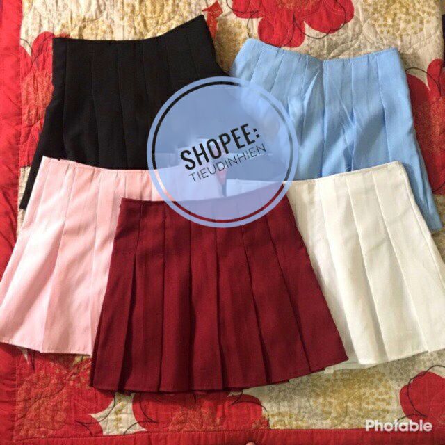 Chân váy tenis trơn xanh - hồng | BigBuy360 - bigbuy360.vn
