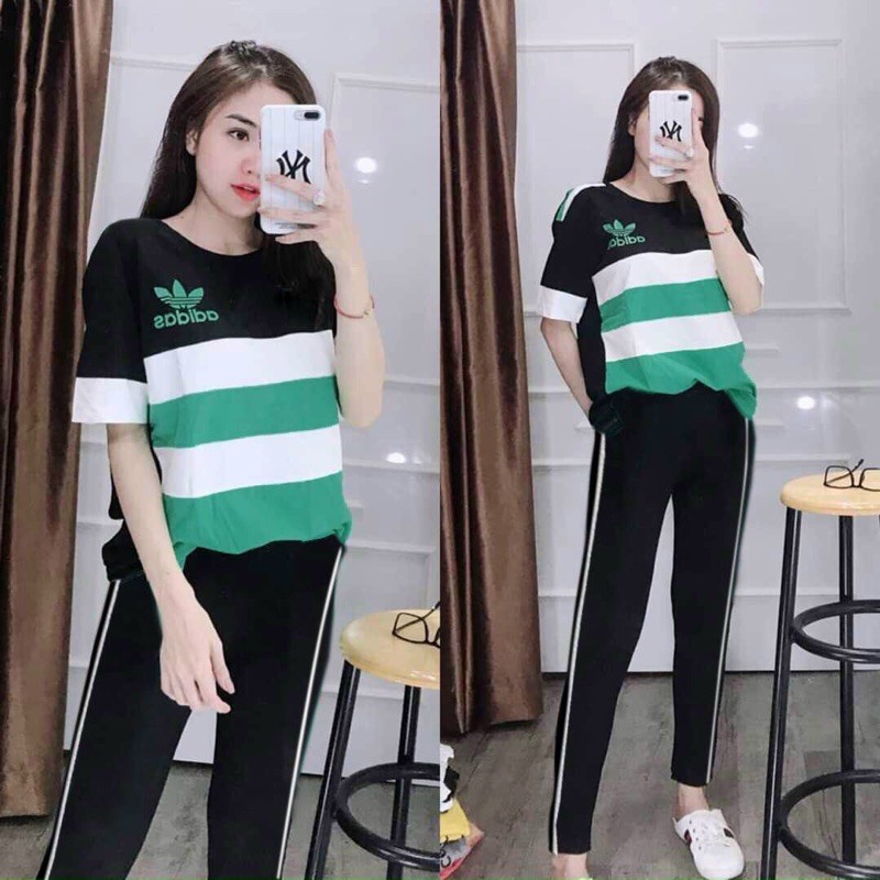 Đồ bộ thun, đồ mặc nhà quần dài dễ thương chất liệu cotton