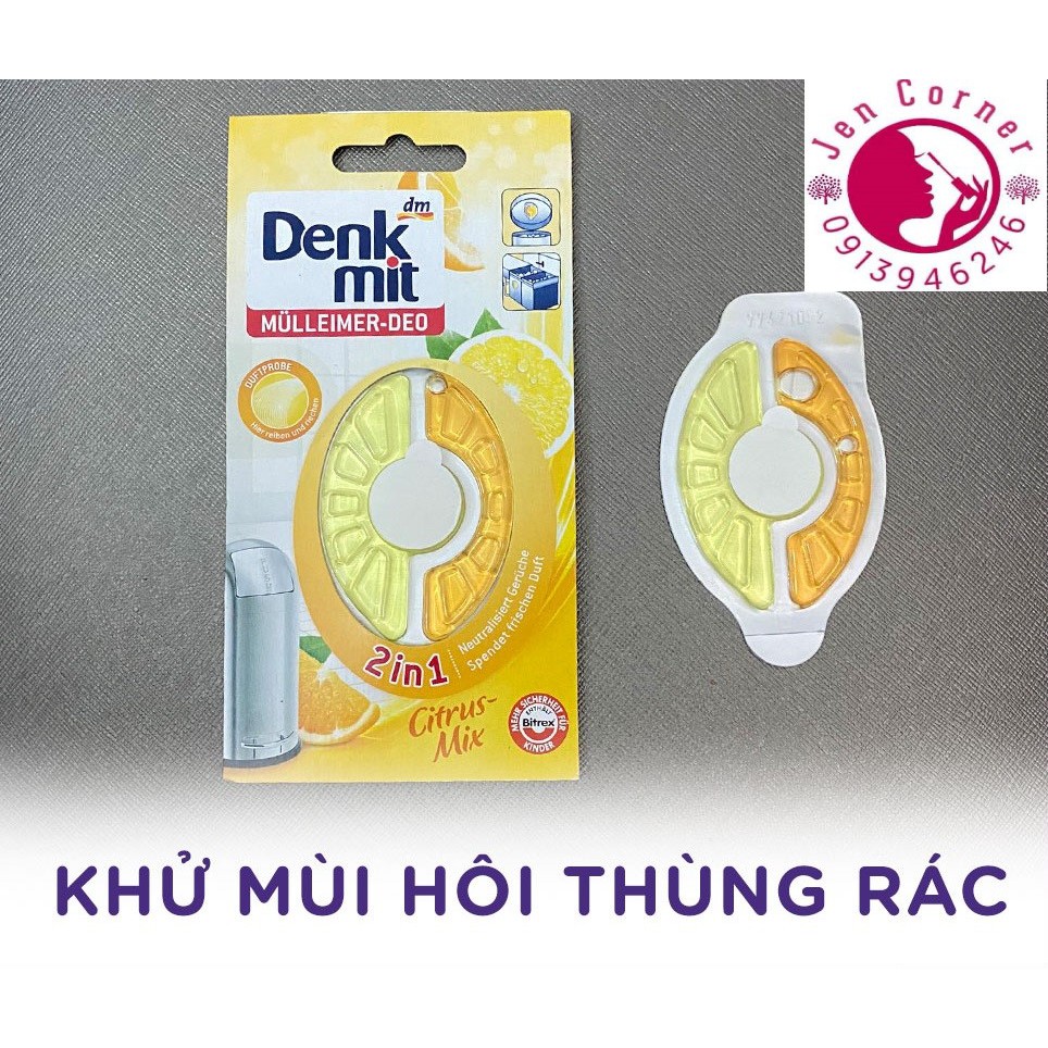 Miếng dán khử mùi hôi rác / tủ / toilet Denkmit - Mülleimer Deo