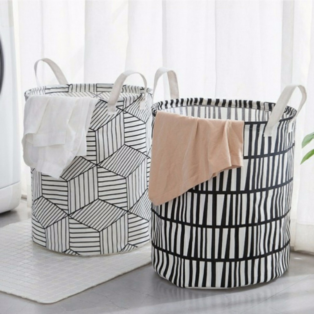 Giỏ vải Oxford đựng đồ giặt có thể gấp gọn (size 41x35cm)