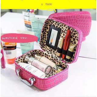  Cốp đồ trang điểm mini vân cá sấu sang chảnh 