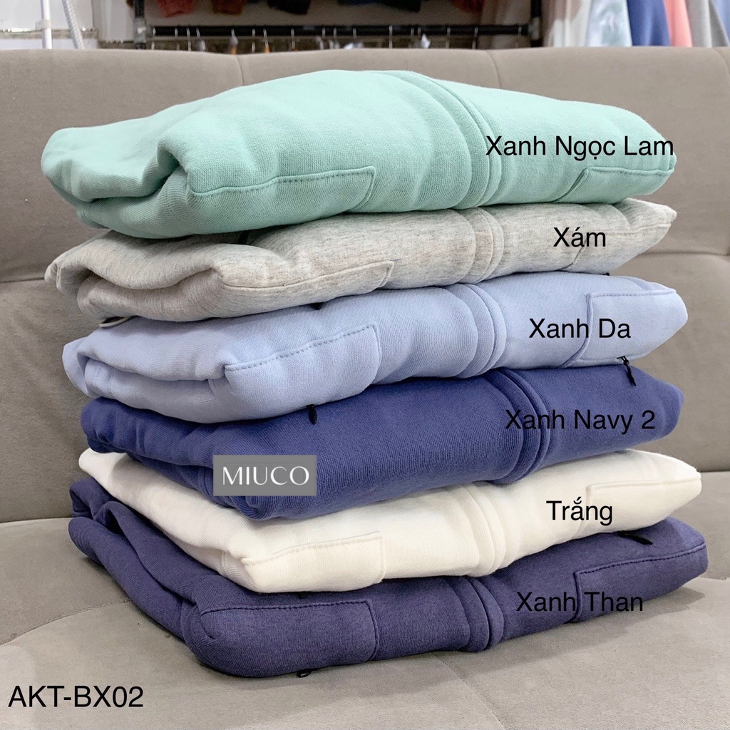 Áo Khoác Thun Nữ Túi Zip MIUCO | Phiên Bản Chống Nắng Có Nón | Áo khoác mặc cặp với mẹ, áo khoác tặng mẹ [BIGSIZE] MIUCO