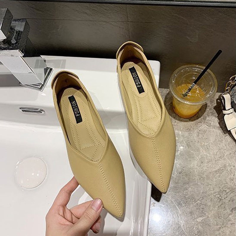 Giày Cao Gót Mũi Nhọn Màu Sắc Thanh Lịch Cho Nữ