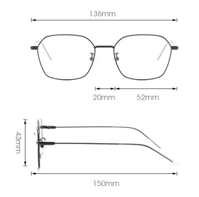 Gọng Kim Loại Mảnh Dáng Lục Giác Hàn Quốc 2808 | BigBuy360 - bigbuy360.vn