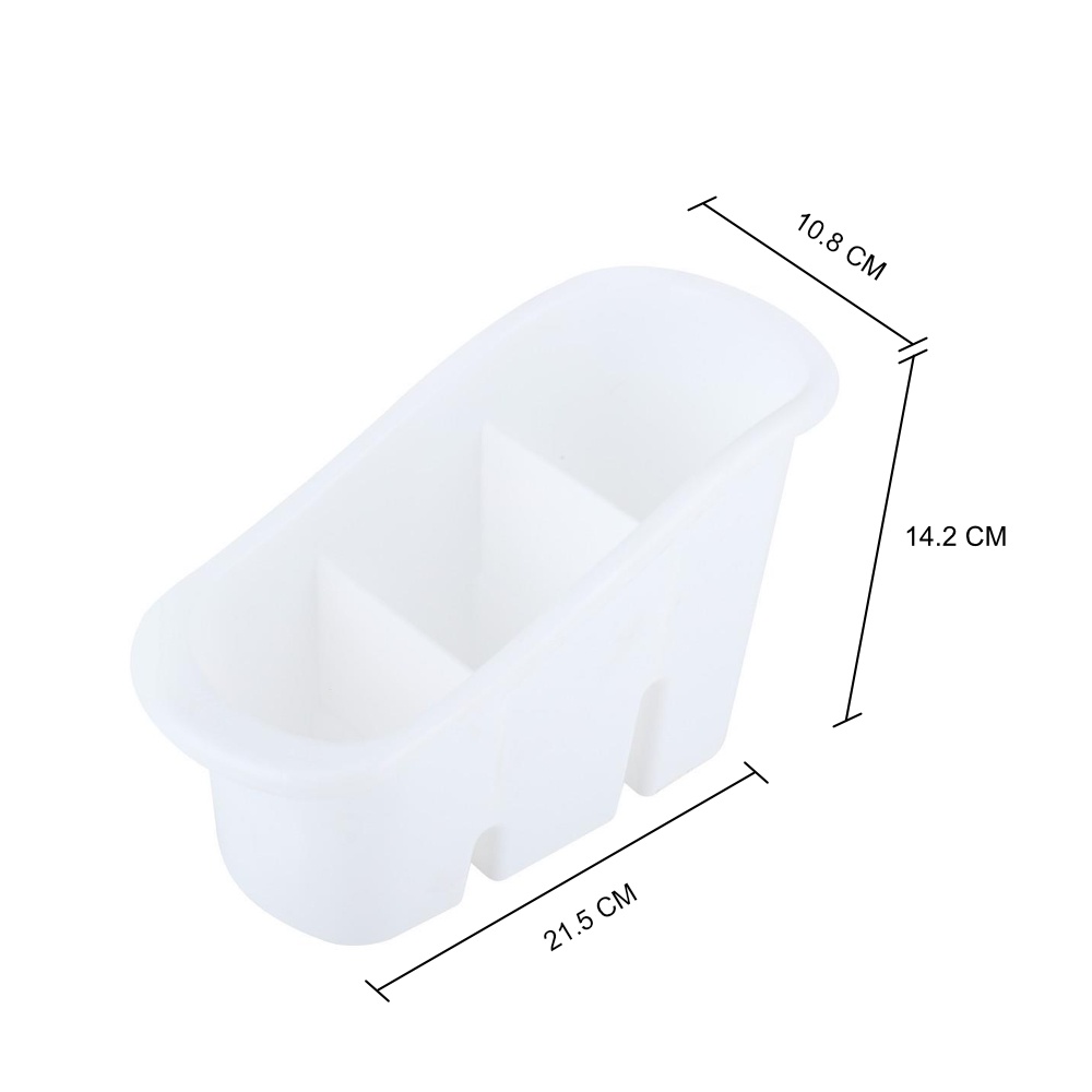 Homebase JCJ kệ để dao nĩa đồ dùng nhà bếp 3 ngăn bằng nhựa 1194 Thái Lan W10.8xD21.5xH14.2 Cm màu trắng