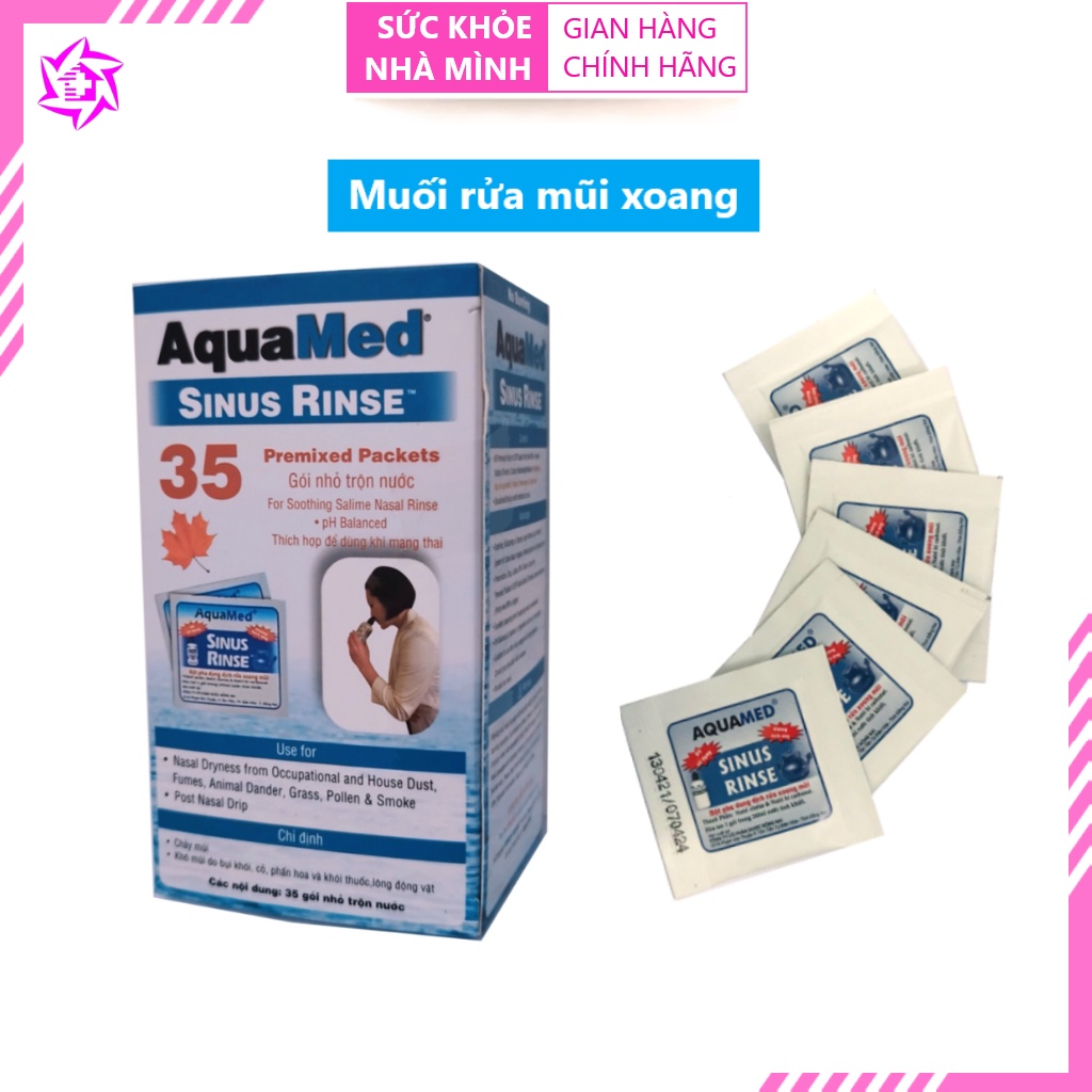 SKNM | Muối Pha Rửa Mũi Xoang Aquamed (Hộp 35 gói) ® - Vệ Sinh Mũi Xoang