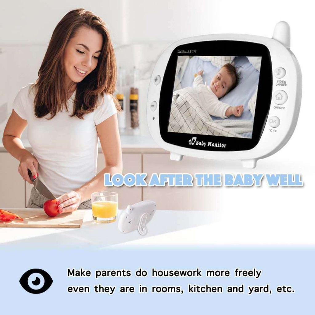 Máy Báo Khóc Baby Monitor Full HD 3,5inh – mbk05