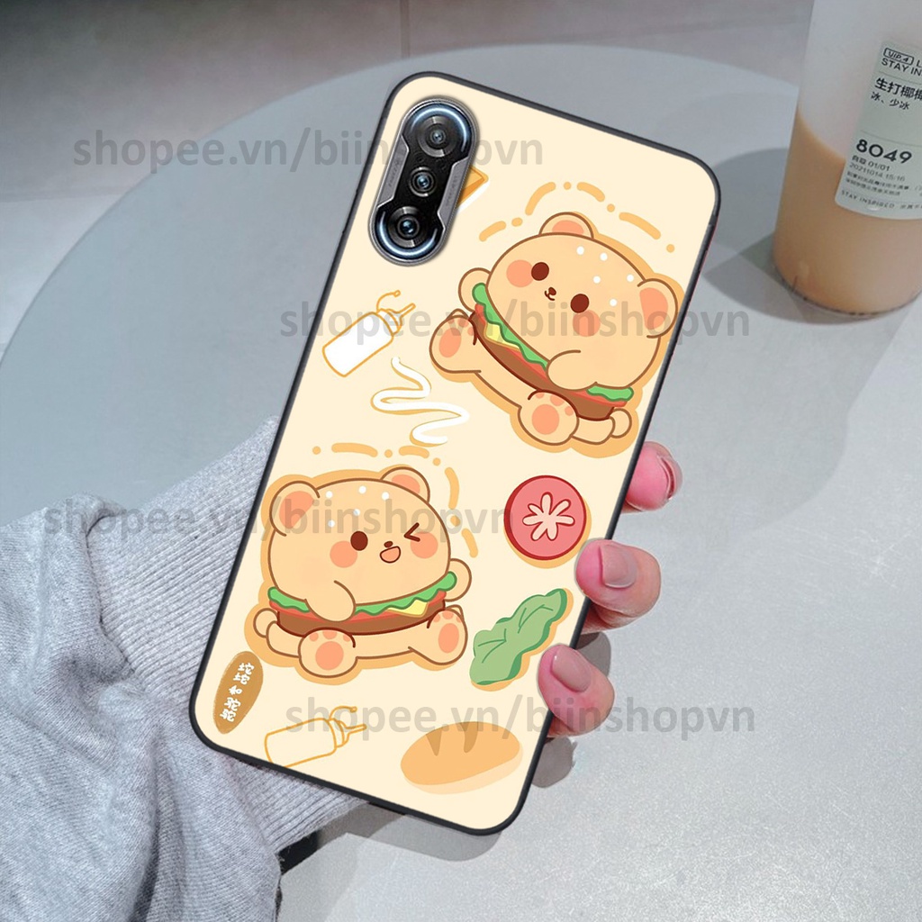Ốp Xiaomi Redmi K40 / Redmi K40 Pro in hình gấu chocolate kẹo ngọt siêu đẹp siêu xinh