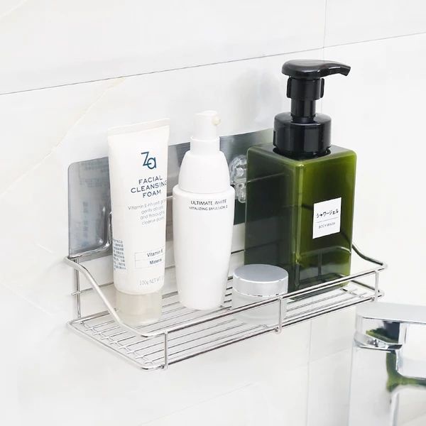 Combo 2 Kệ HCN Dán Tường Inox Để Đồ Phòng Tắm Siêu Tiện Lợi Kèm Theo Miếng Dán Chắc Chắn