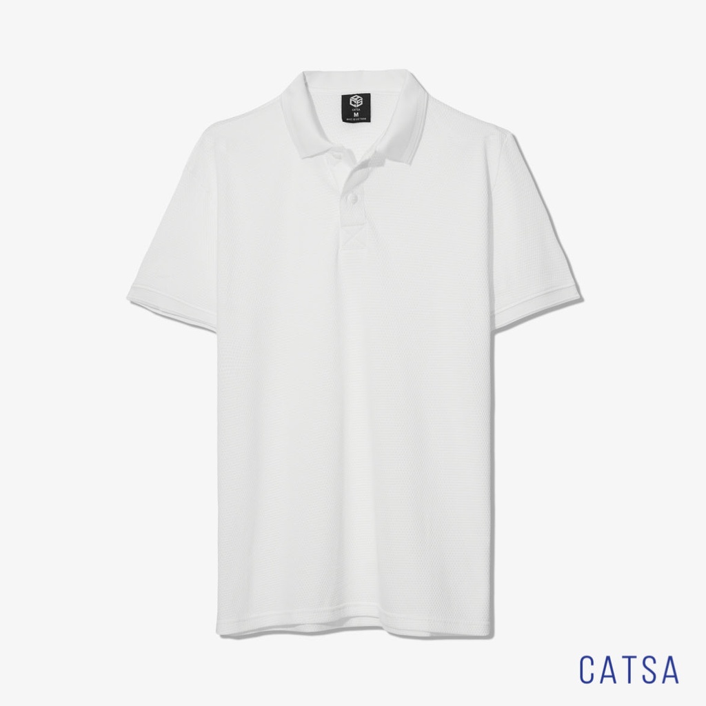 Áo polo nam chất vải Cotton tổ ong 3D, sợi vải cao cấp, thoáng mát, thấm hút mồ hôi CATSA ATP300