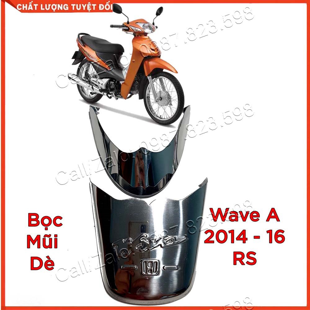 Ốp Mõm Dè Xe Wave A 2014 - 2016, RS ( Xi Inox Trắng)