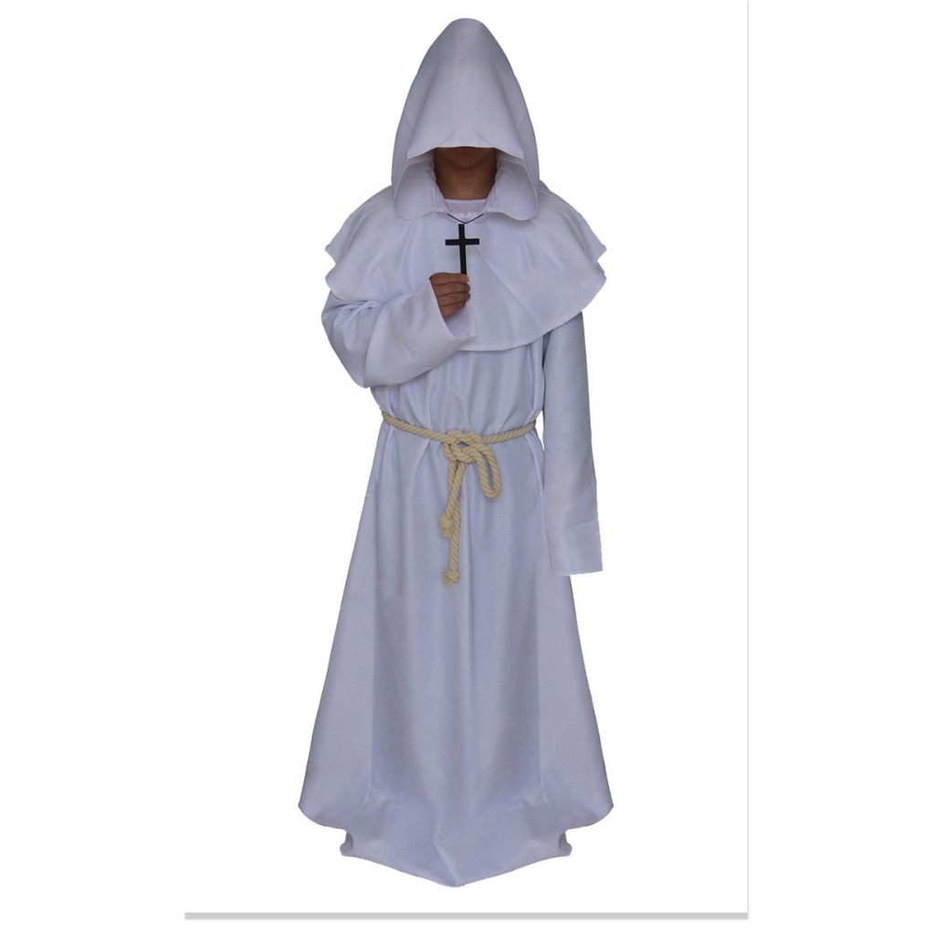 Halloween cosplay trang phục thời trung cổ tu sĩ quần áo tu sĩ áo choàng phù thủy quần áo linh mục quần áo phù hợp với C