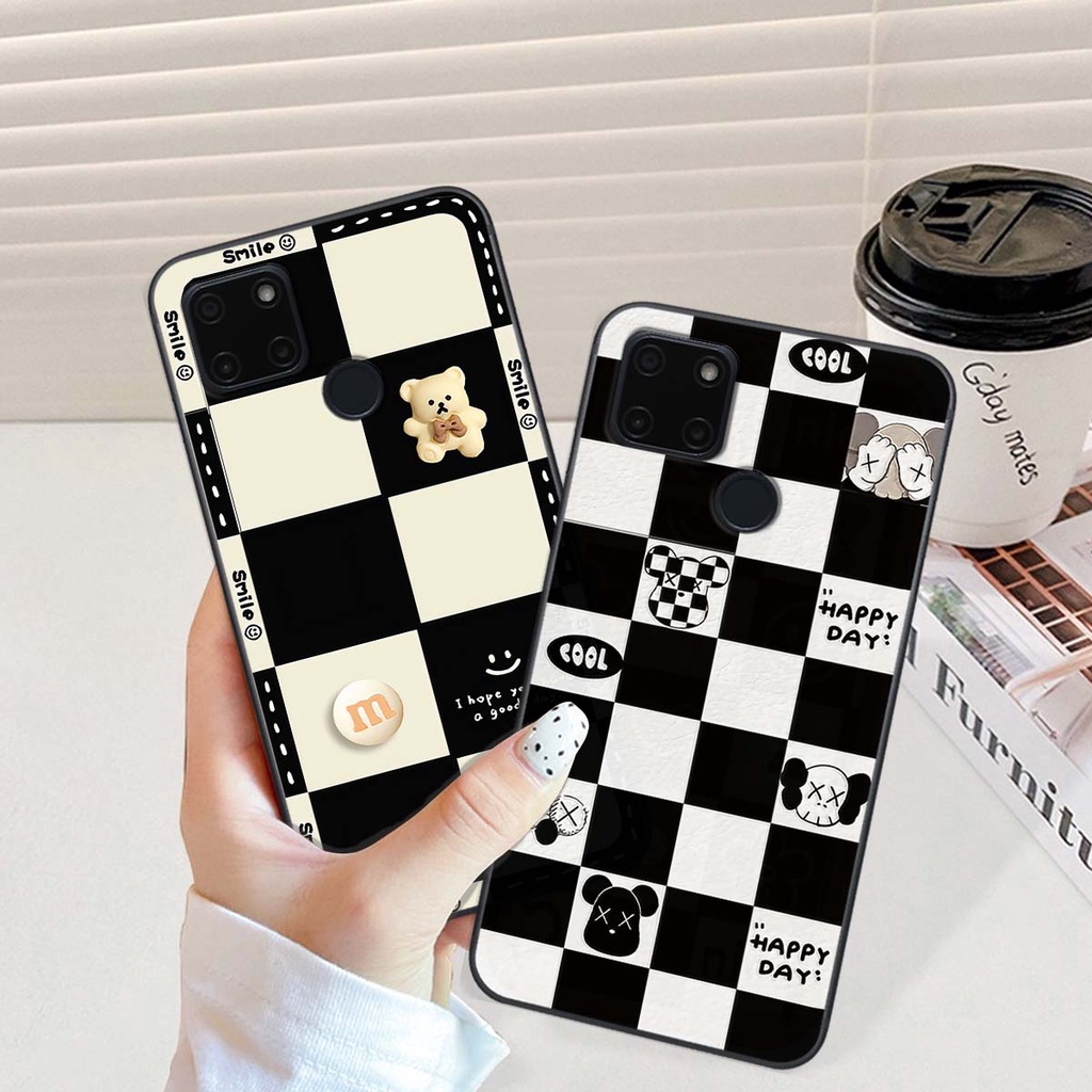 Ốp Realme C20 / C21Y gấu Bear rick caro vuông thời trang siêu đẹp