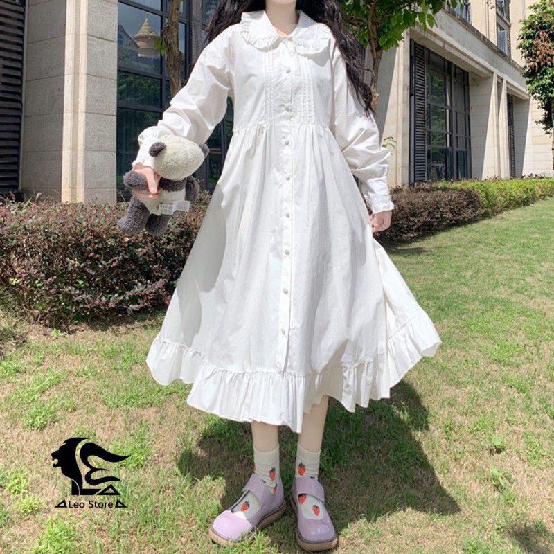 Váy bánh bèo trắng 💖Freeship💖 Đầm bánh bèo trắng dáng suông phong cách tiểu thư siêu đáng yêu - Maze House | BigBuy360 - bigbuy360.vn