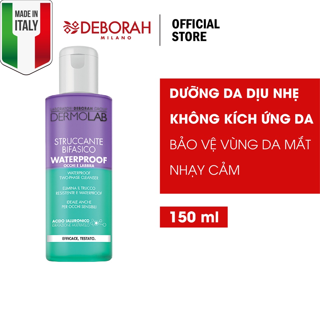Nước Tẩy Trang Mắt Môi Deborah Milano Waterproof Two-Phase Cleanser - Chính Hãng Ginabeauty PP