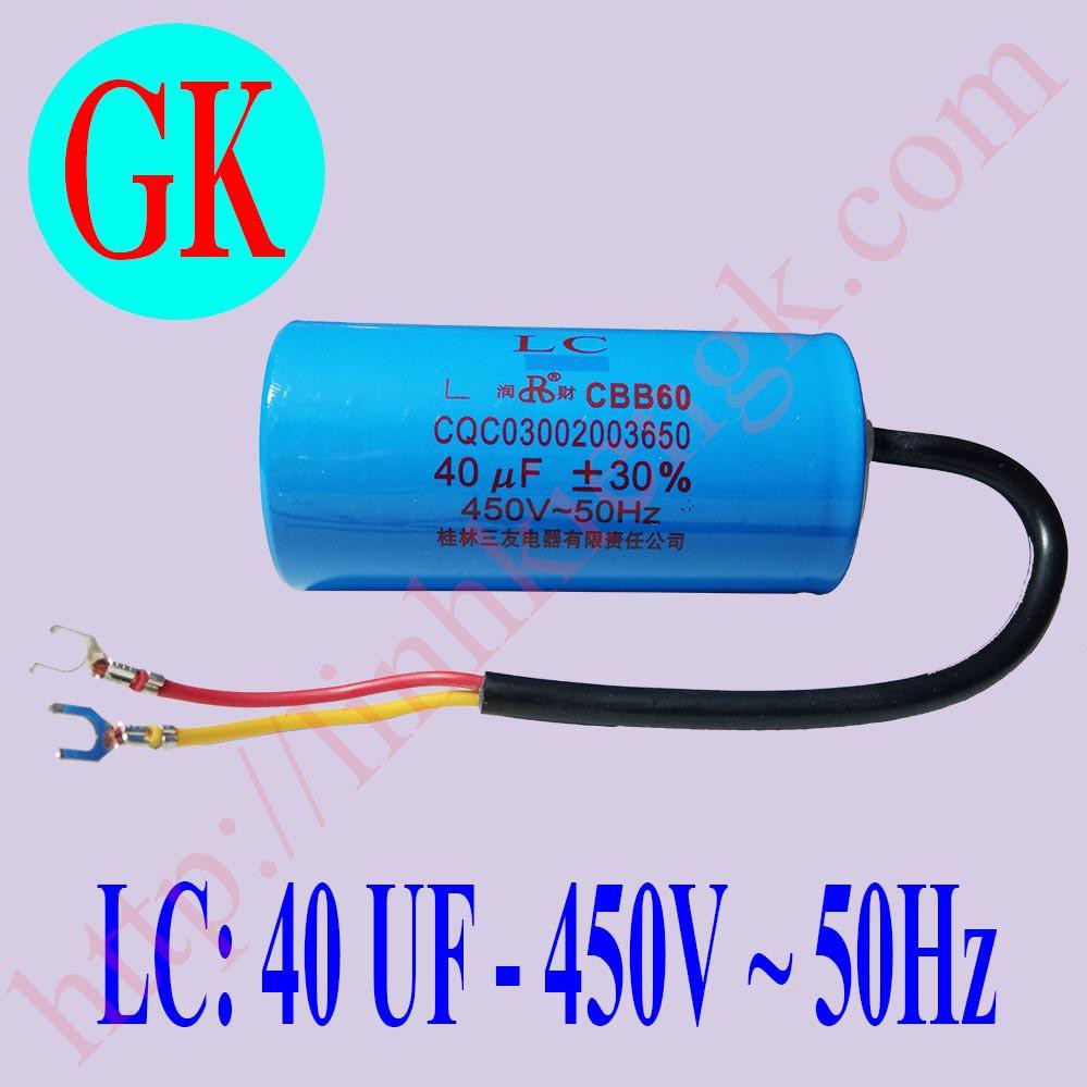 Tụ LC 40uf - tụ mô tơ