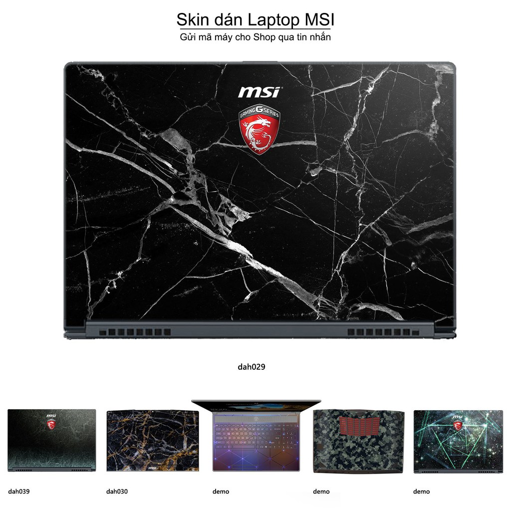 Skin dán Laptop MSI in hình vân đá _nhiều mẫu 3 (inbox mã máy cho Shop)