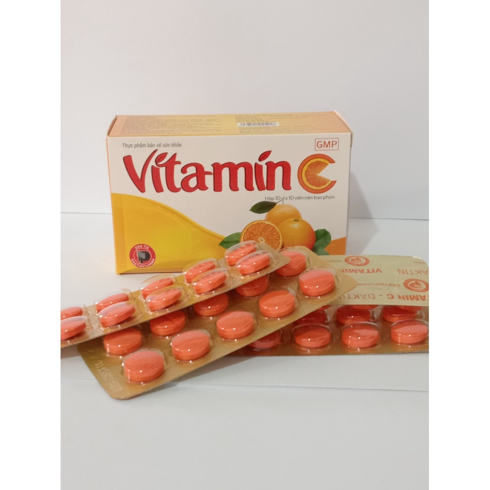 Viên uống VITAMIN C Hộp 100 viên hỗ trợ tăng cường sức đề kháng cho cơ thể.